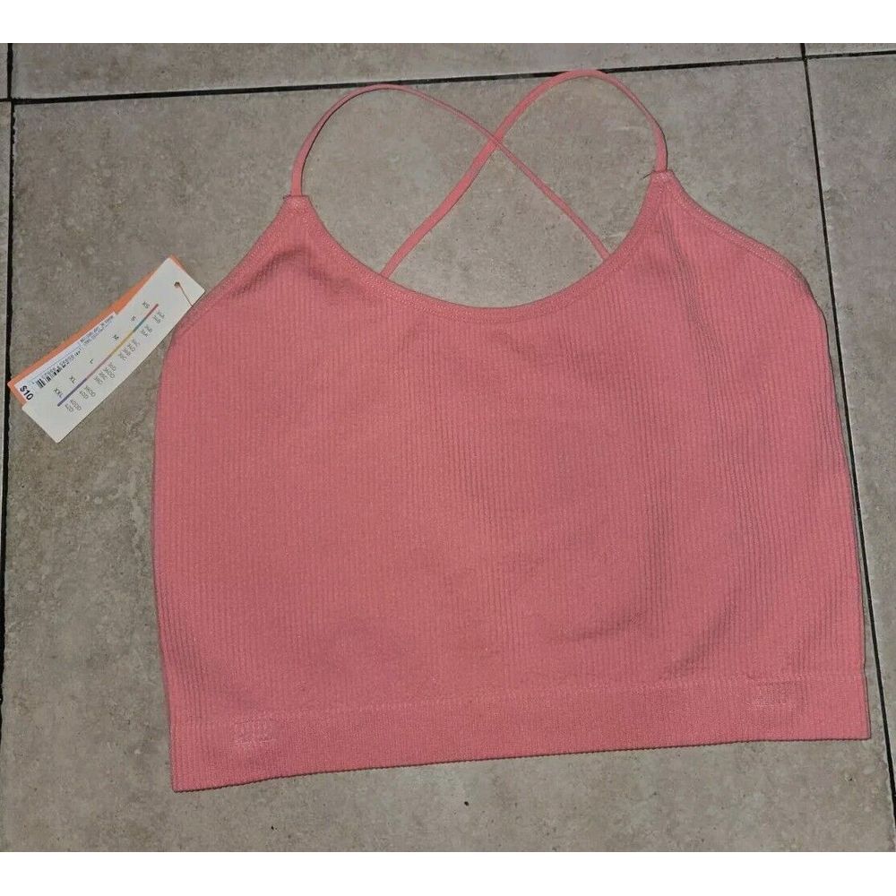 Colsie Peach Ribbed Bralette Size‎ Large NWT